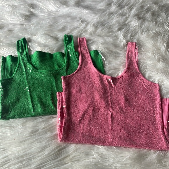 Express sequin tank top with size M. - Picture 1 of 3